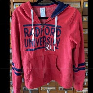 Russell athletics Radford University zip up hoodie size large